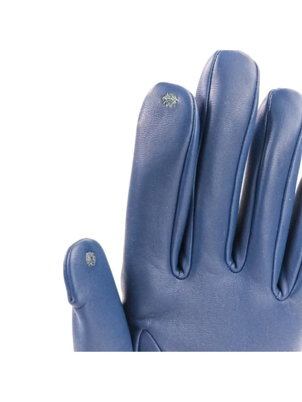 Hermes Chaine D'ancre Stitch Leather Gloves 7 Navy